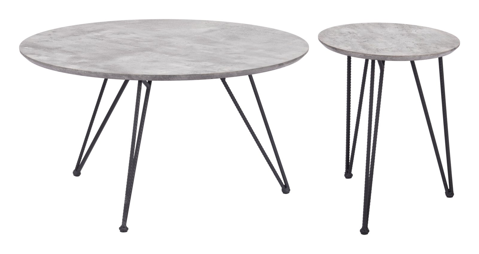 Kerris Coffee Table Set (2-Piece) Gray & Black - Image 3