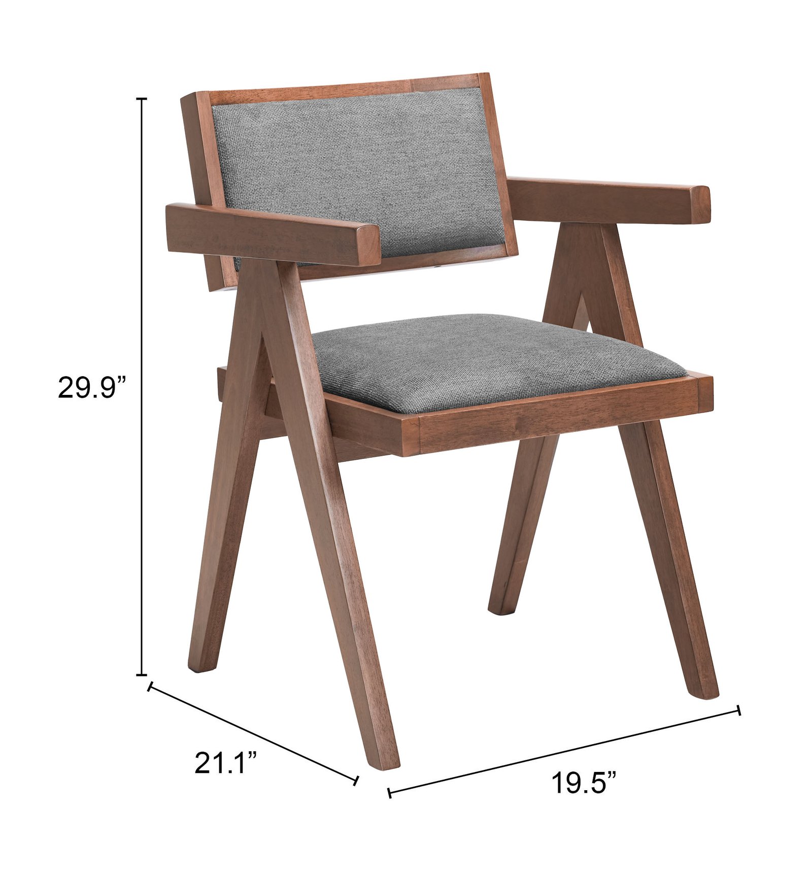 Delhi Dining Chair (Set of 2) Gray & Walnut - Image 8