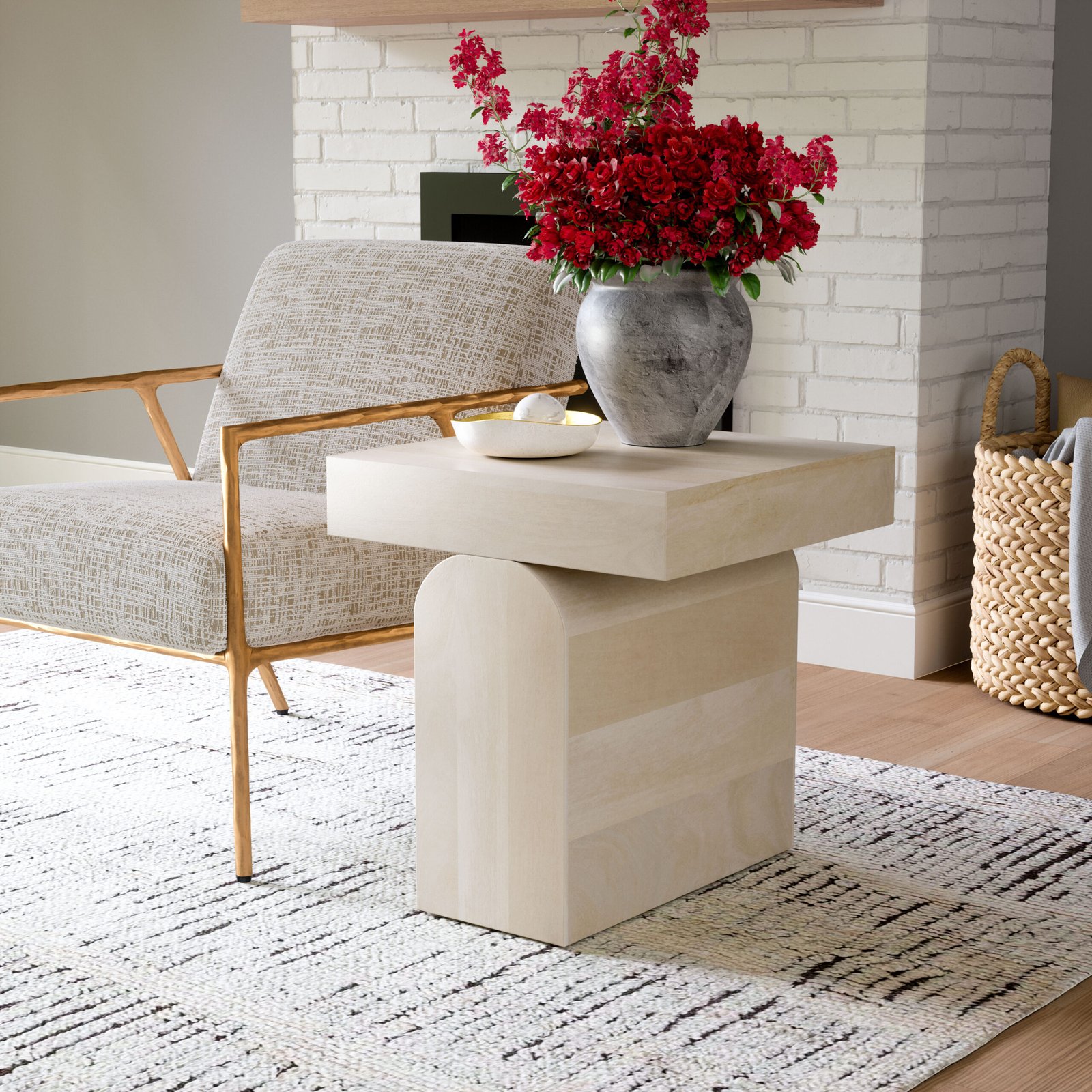 Kiel Side Table Whitewashed
