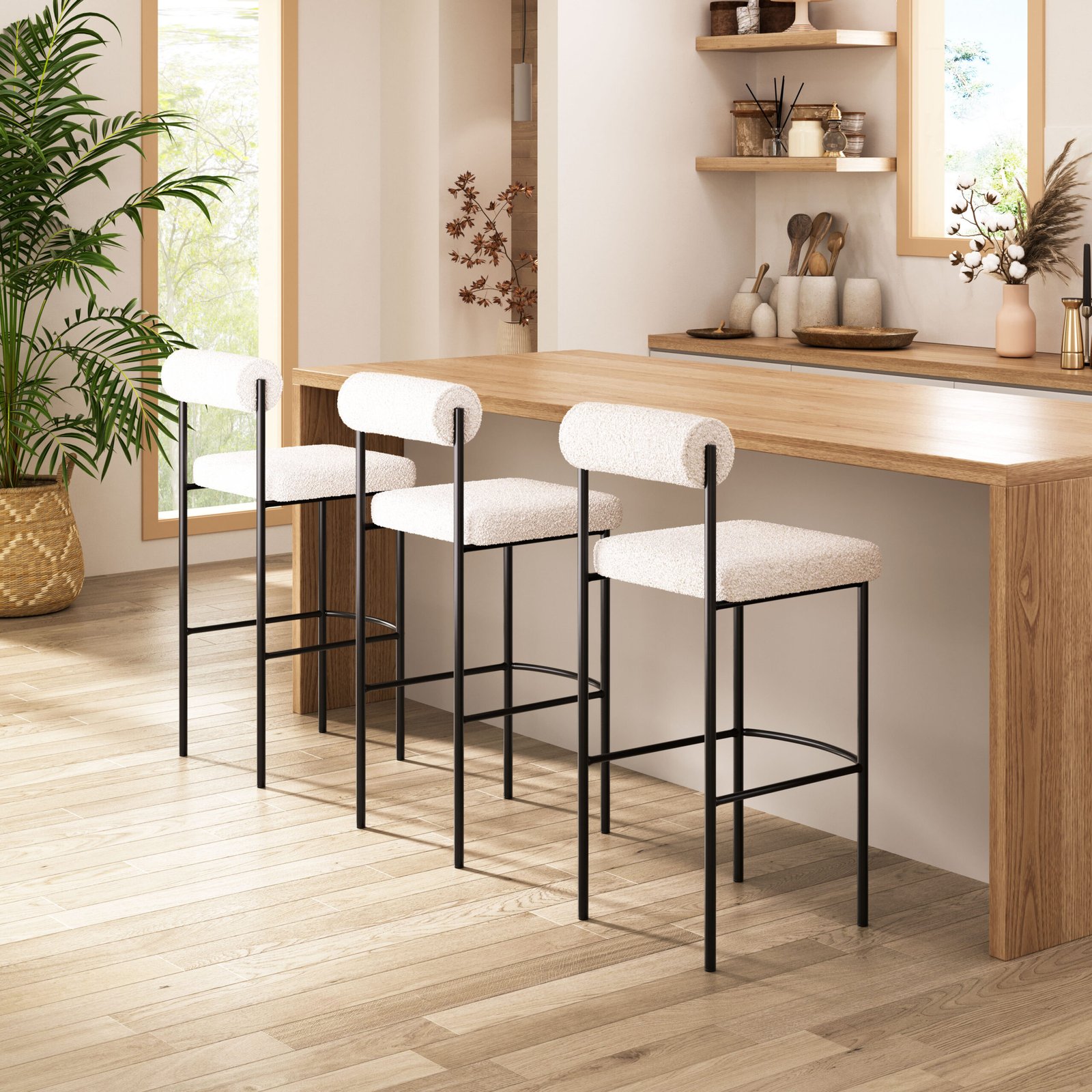 Livorno Barstool (Set of 2) Ivory - Image 2