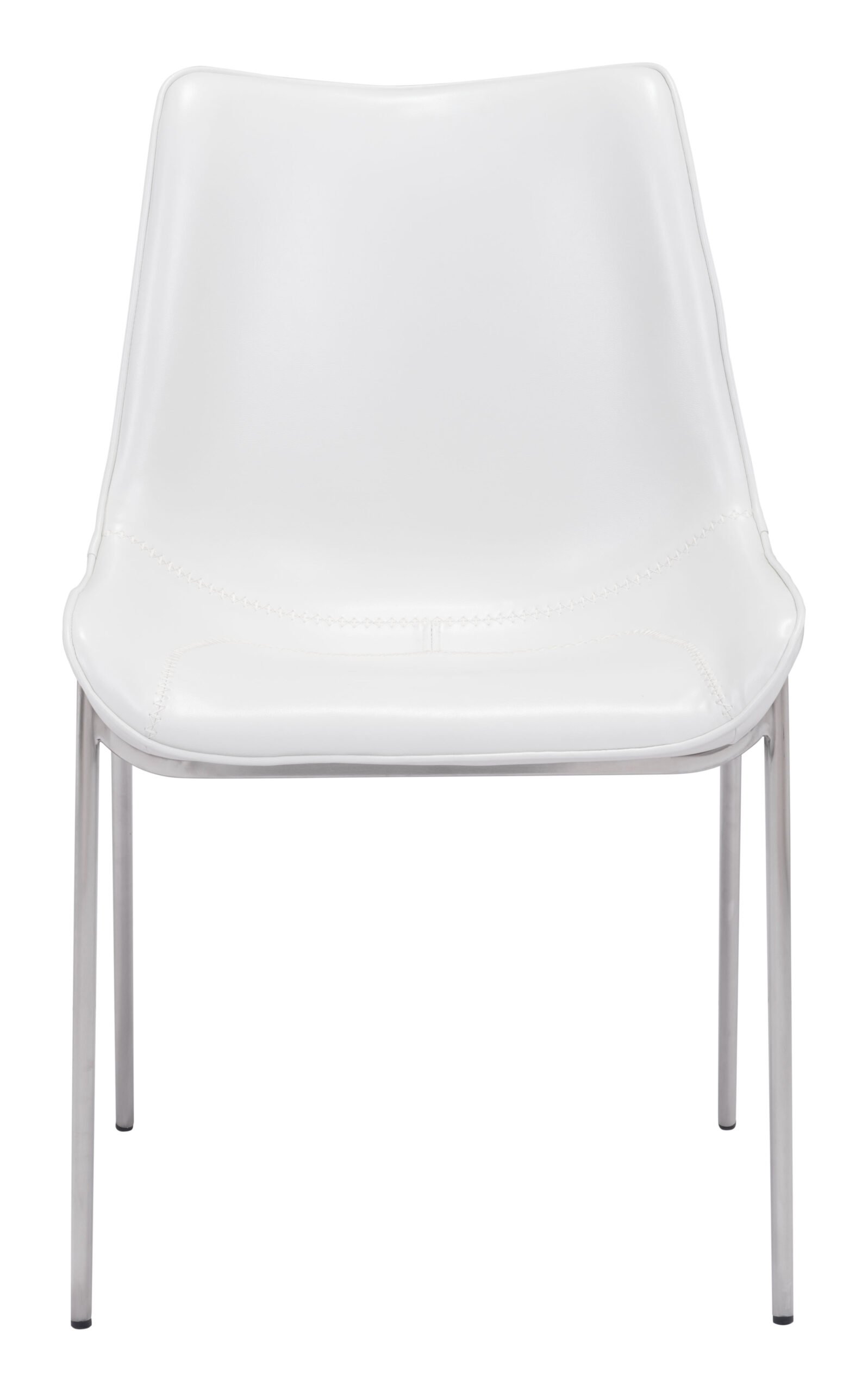 Magnus Dining Chair (Set of 2) White & Silver - Image 6