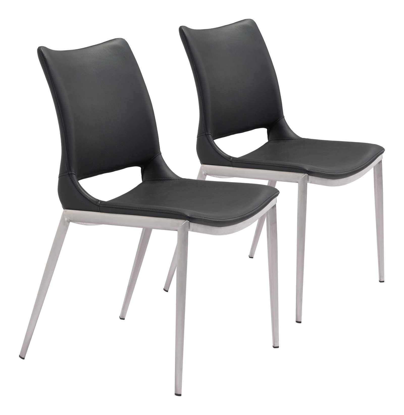Ace Dining Chair (Set of 2) Black & Silver - Image 12
