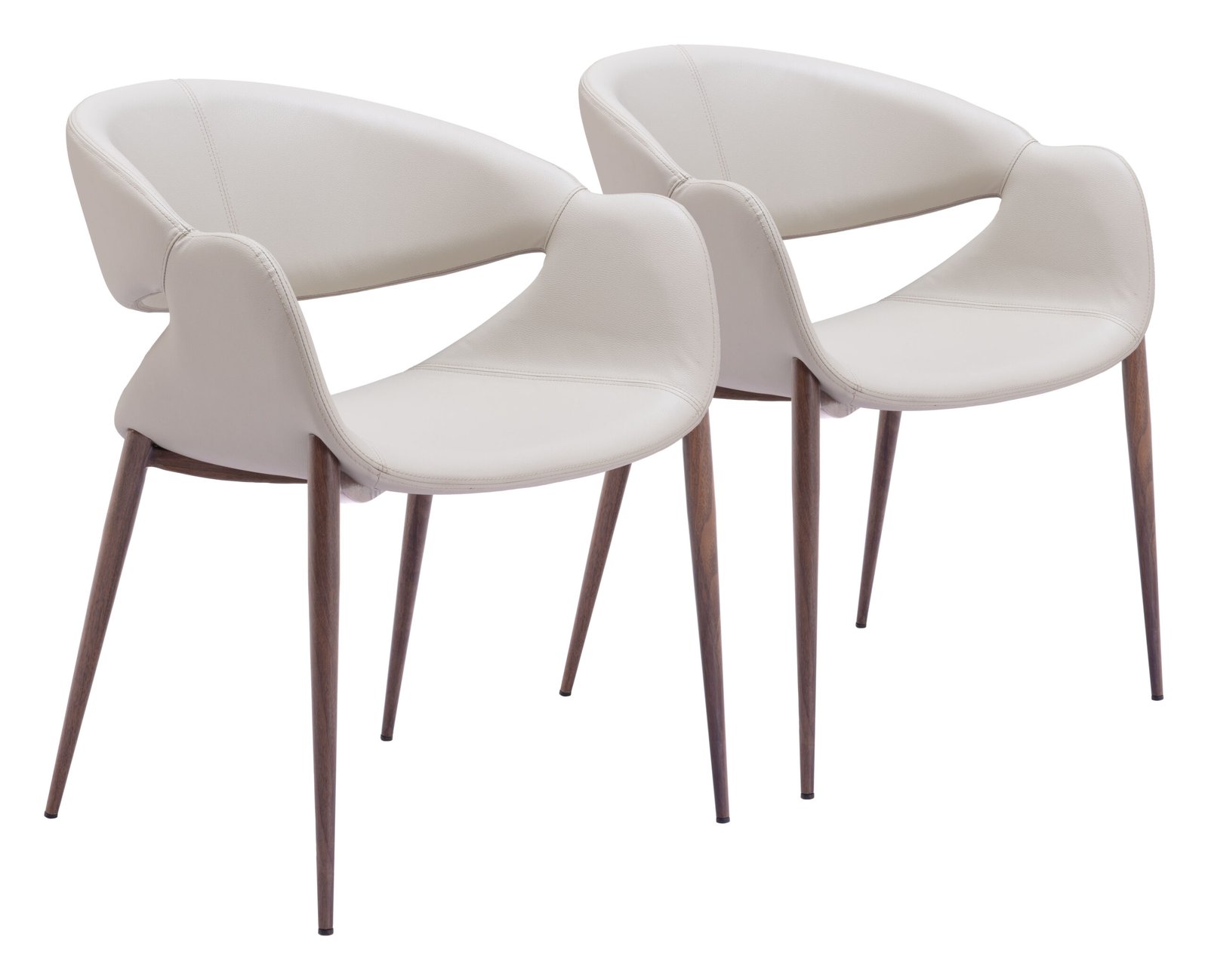 Limay Dining Chair (Set of 2) Beige & Walnut - Image 13