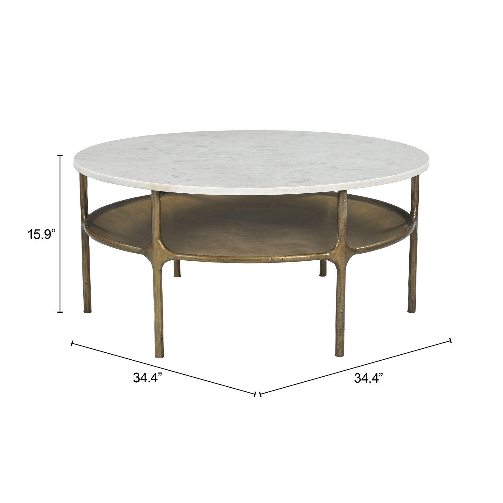 Bild Coffee Table White & Brass - Image 7