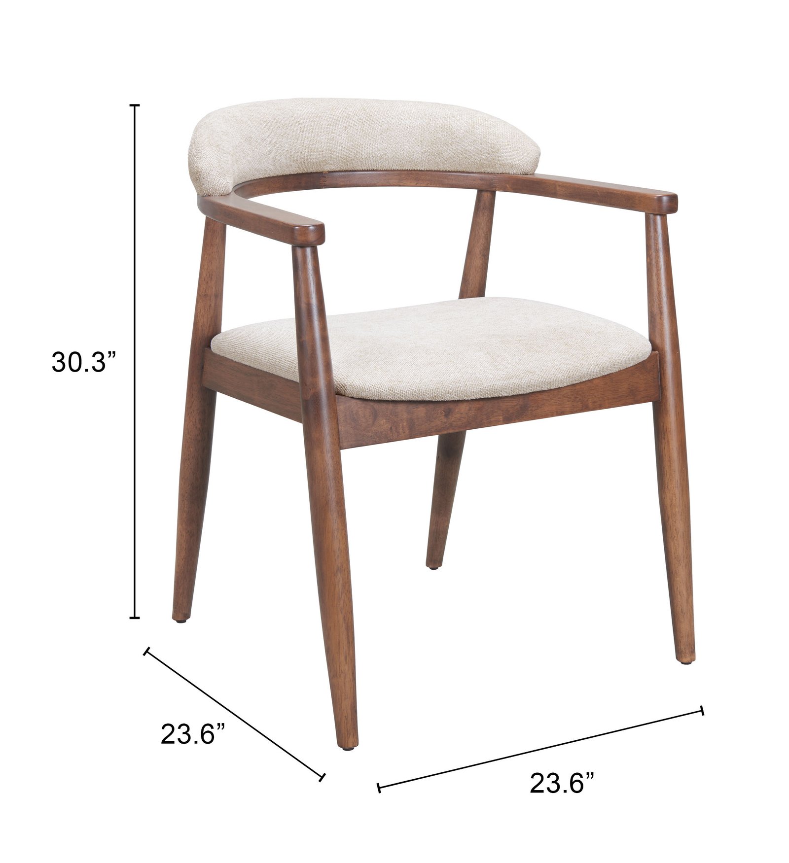 Goka Dining Chair Beige & Walnut - Image 8