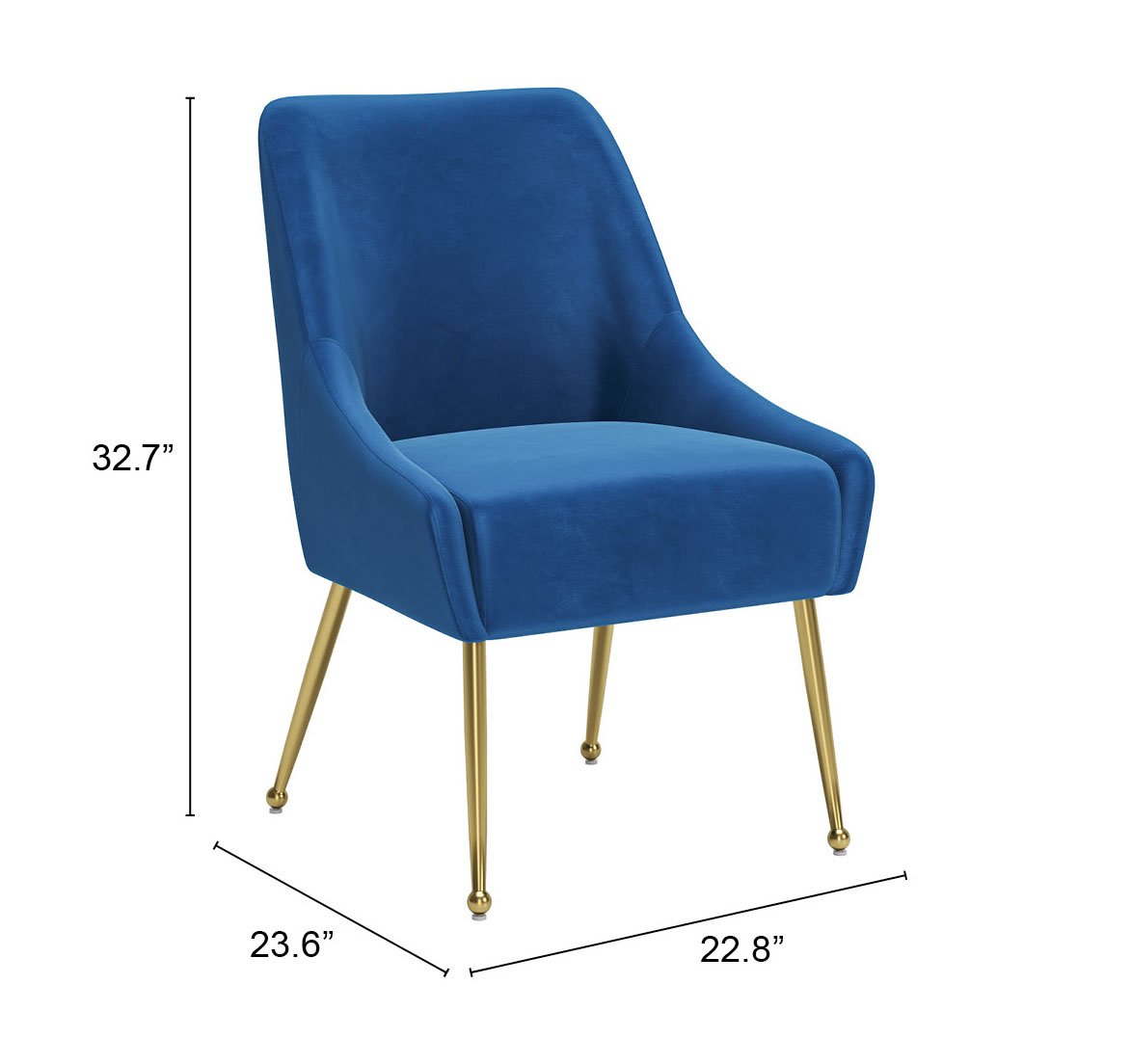 Maxine Dining Chair Navy Blue & Gold - Image 12
