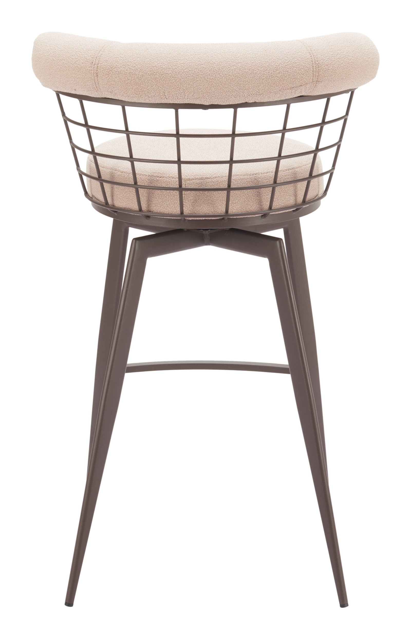 Saku Swivel Barstool Beige & Brown - Image 6