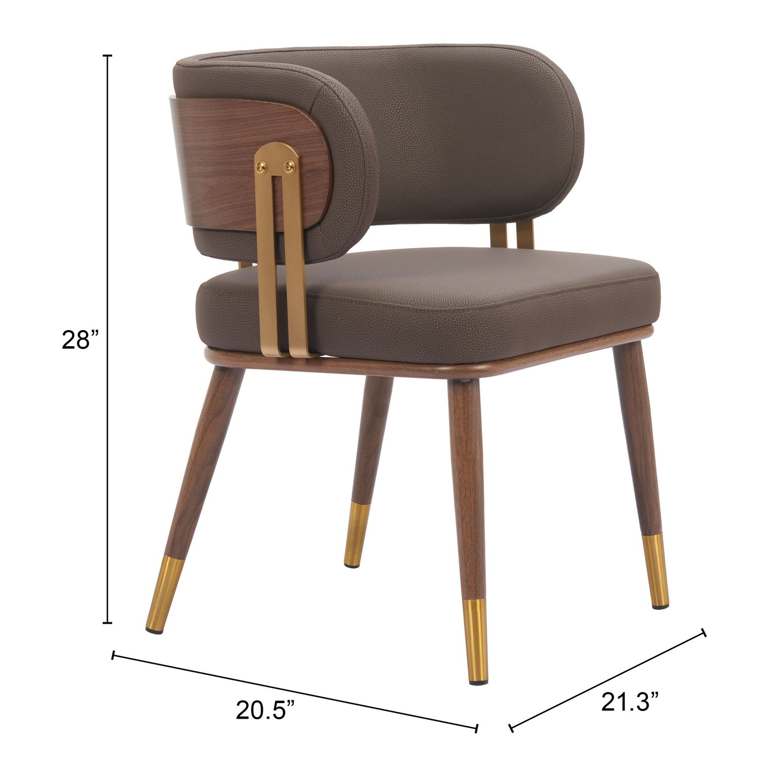 Brew Dining Chair Brown & Walnut - Image 11