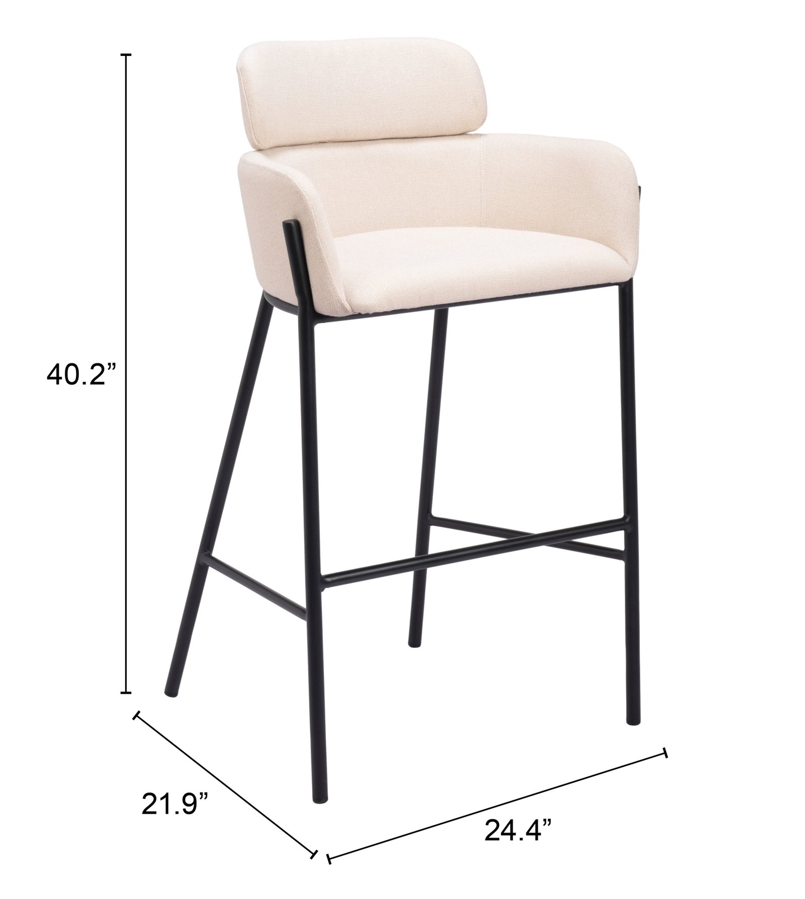 Bremor Barstool Beige - Image 10