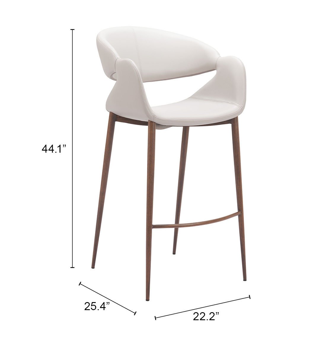 Limay Barstool Beige & Walnut - Image 8