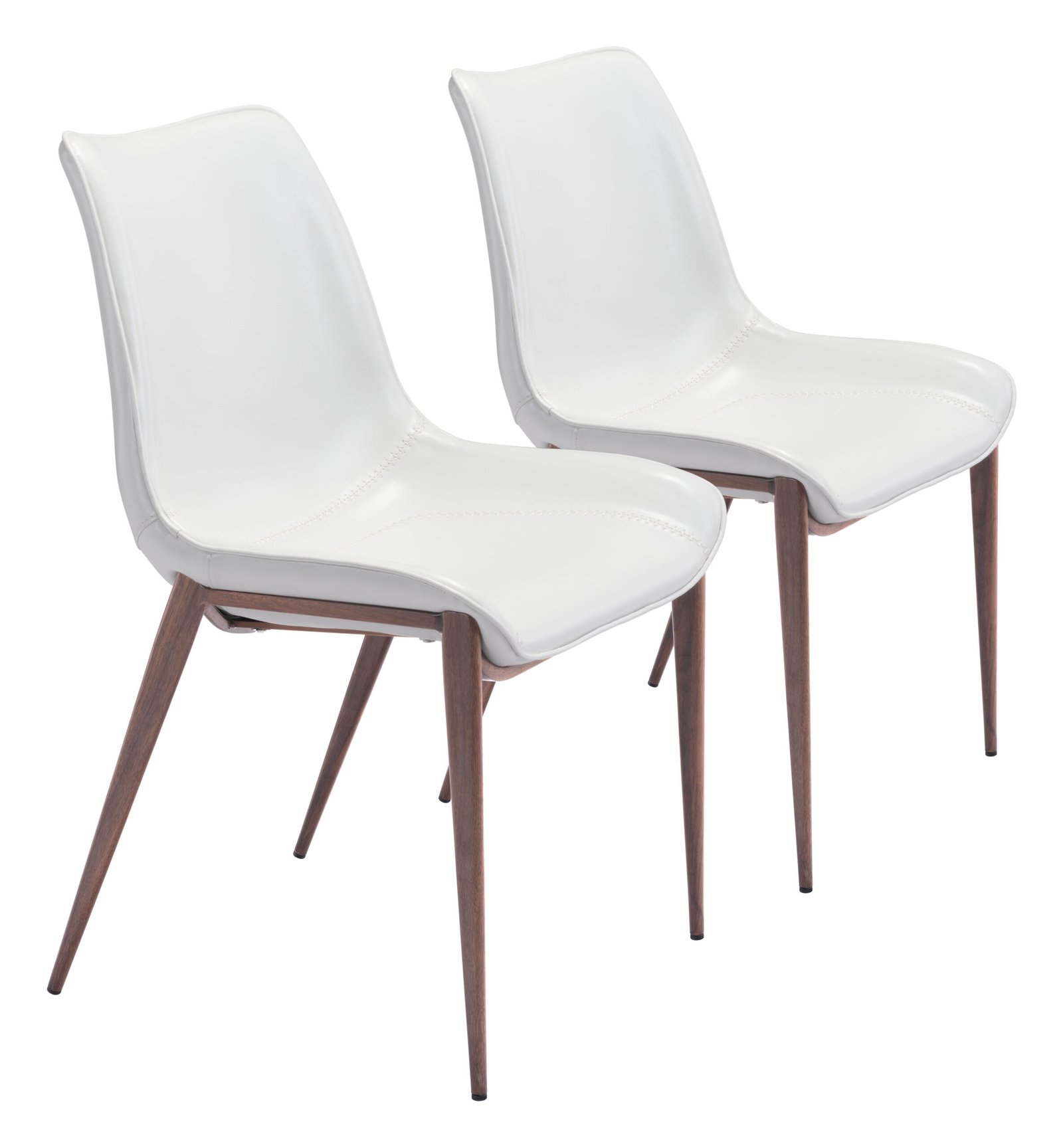 Magnus Dining Chair (Set of 2) White & Walnut - Image 11