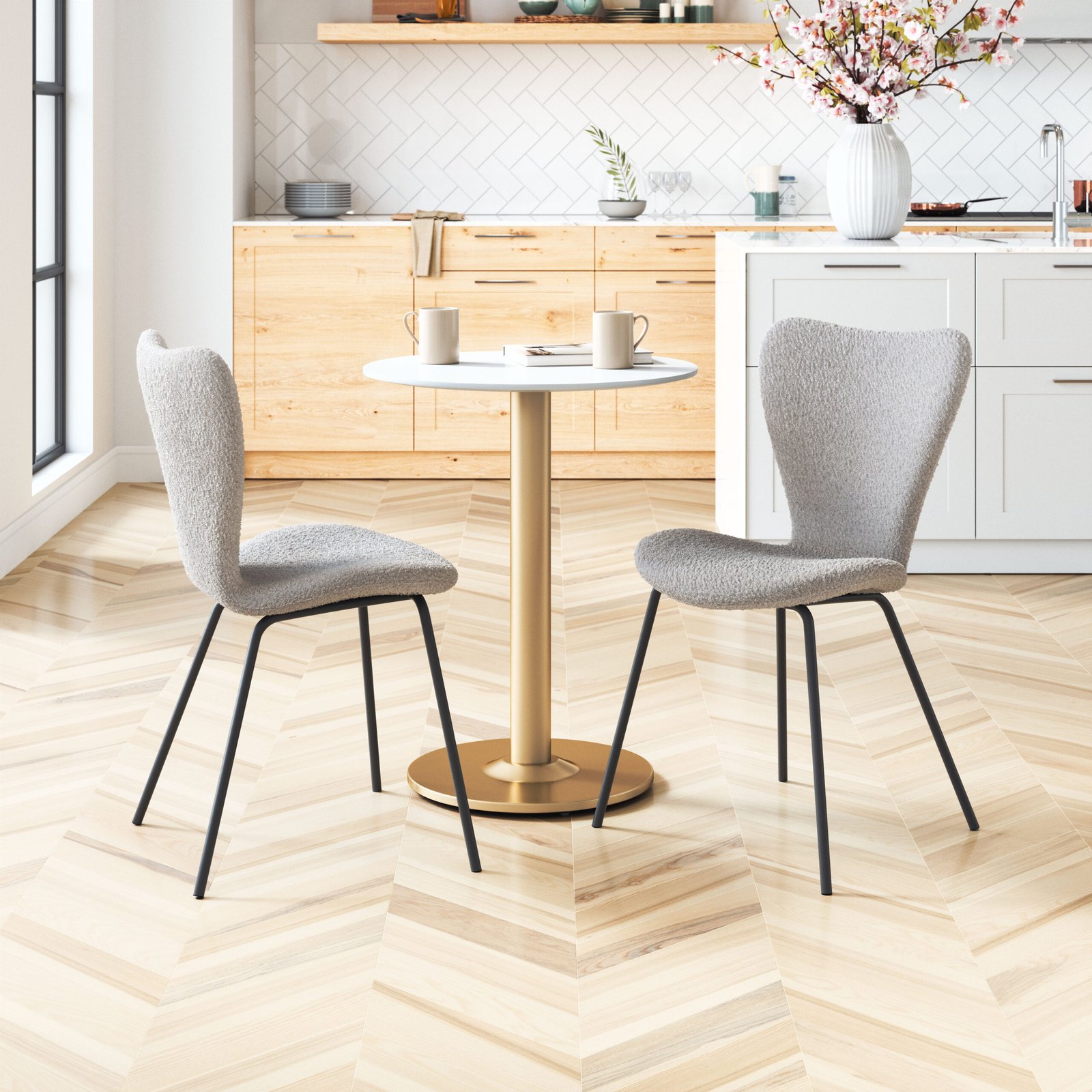 Thibideaux Dining Chair (Set of 2) Light Gray - Image 2