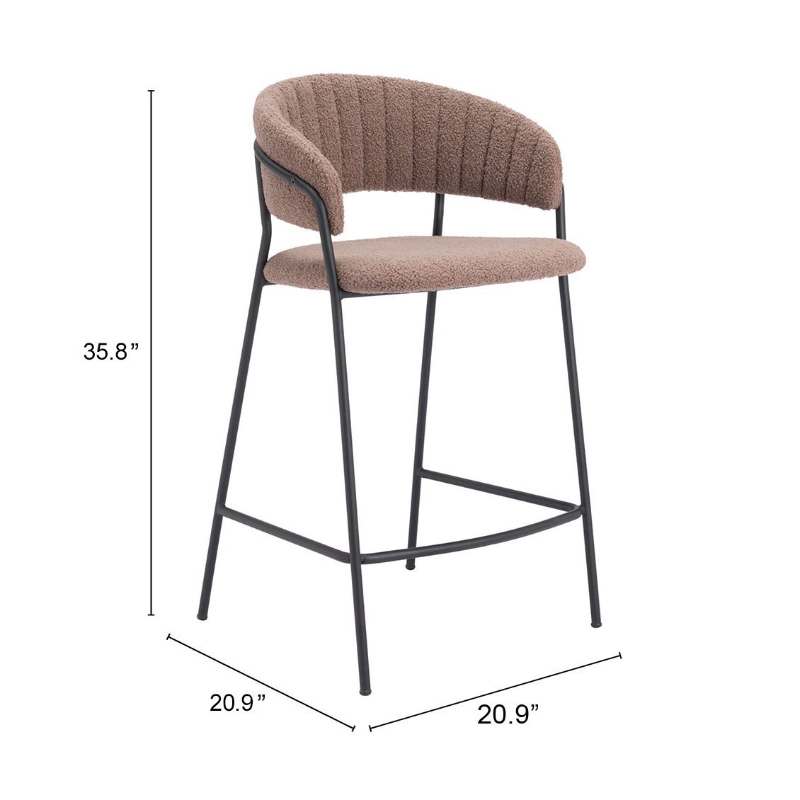 Josephine Counter Stool (Set of 2) Brown - Image 9