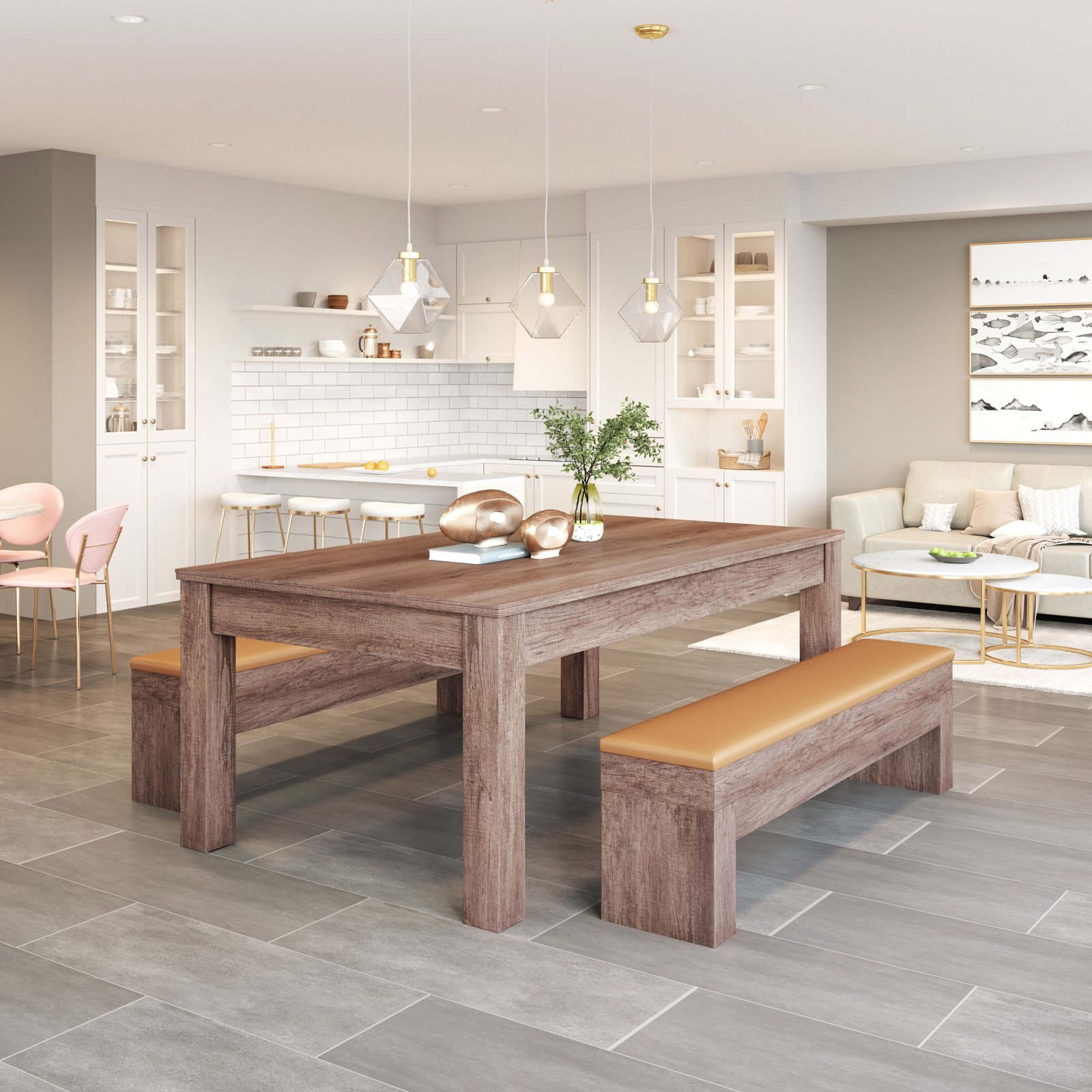 Bonker Storage Bench (Set of 2) Brown - Image 3