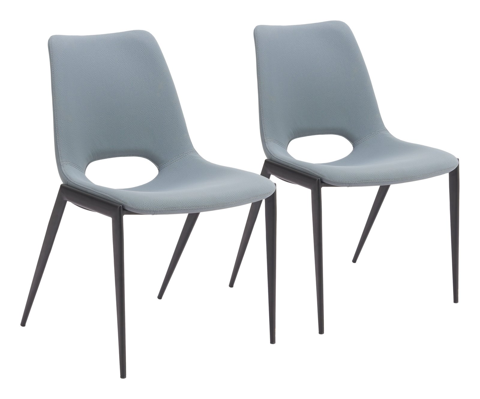Desi Armless Dining Chair (Set of 2) Azure Gray - Image 9