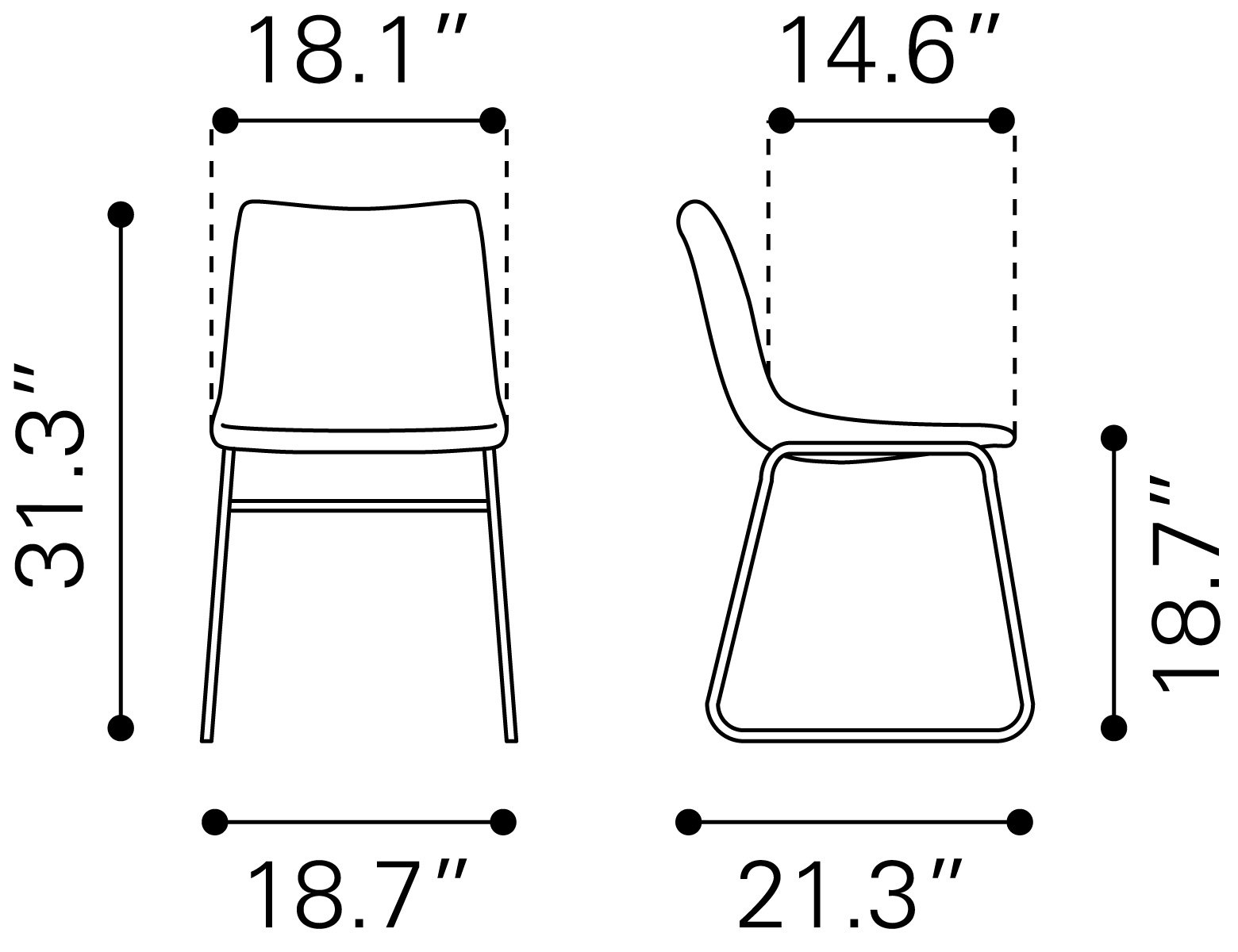 Smart Dining Chair (Set of 2) Vintage Espresso - Image 12