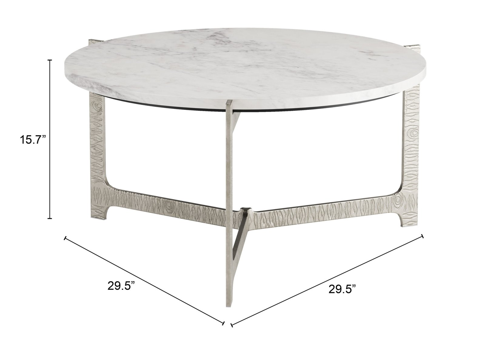 Barmas Coffee Table White & Silver - Image 9