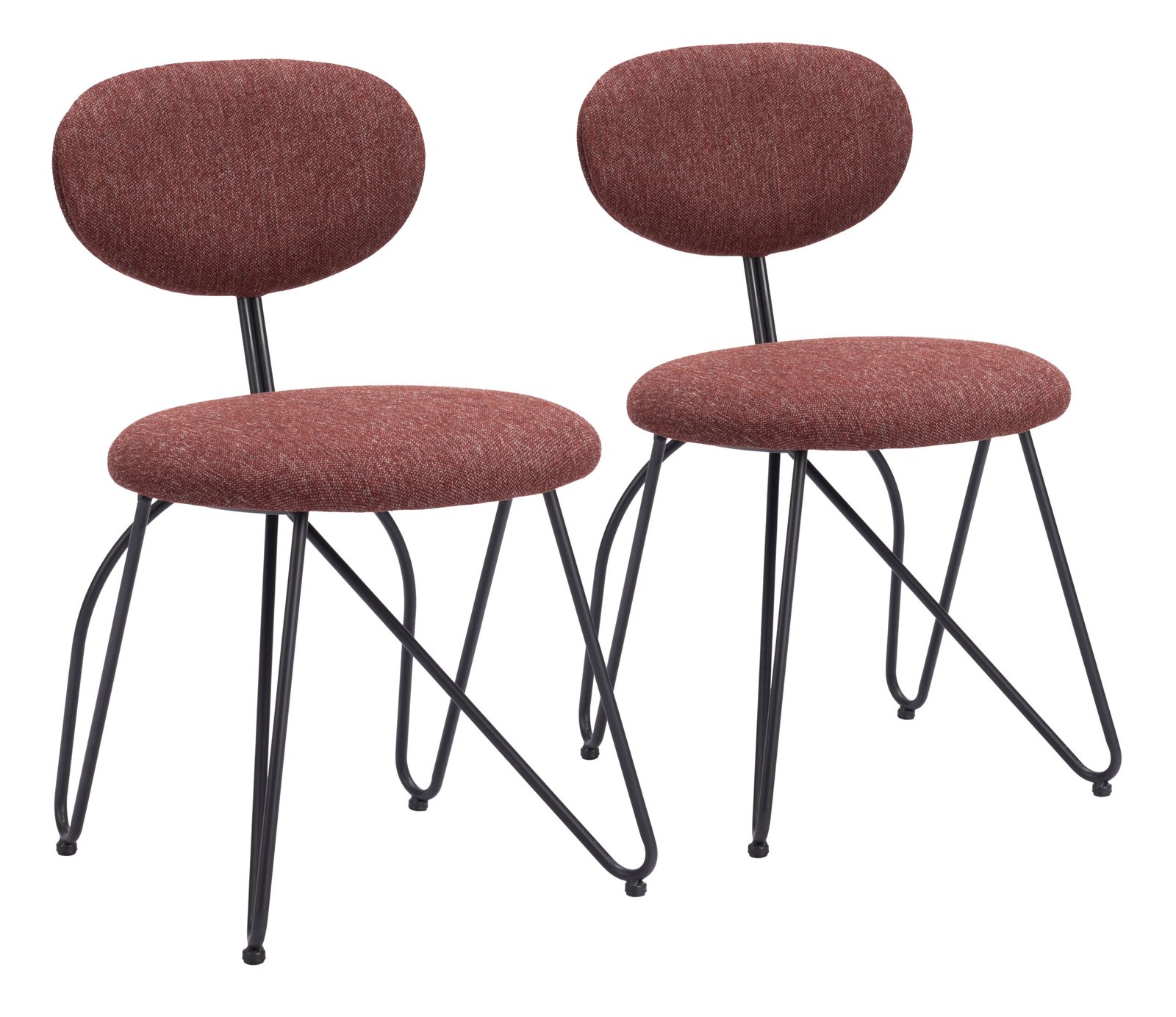 Novi Dining Chair (Set of 2) Maroon Brown - Image 10