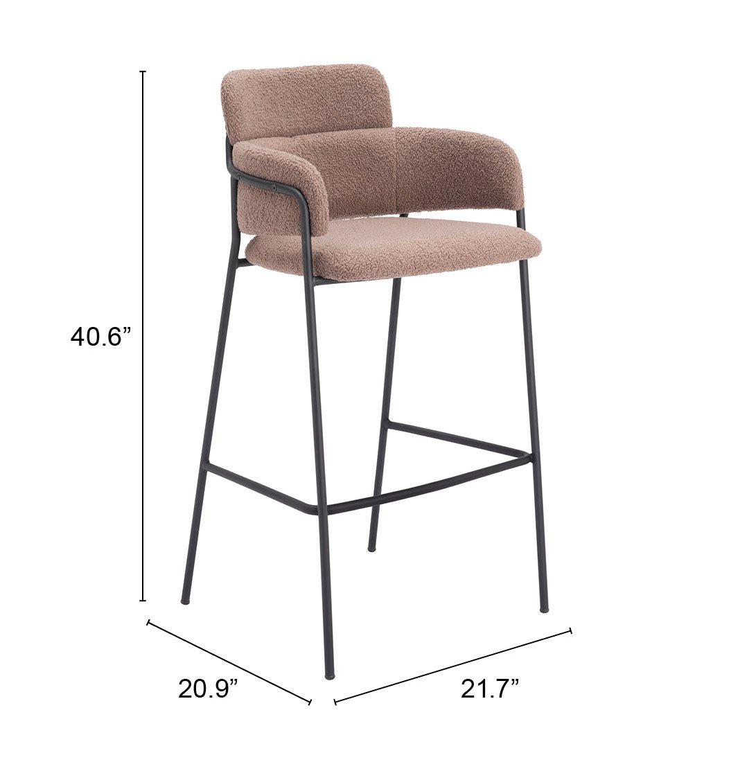 Marcel Barstool (Set of 2) Brown - Image 9