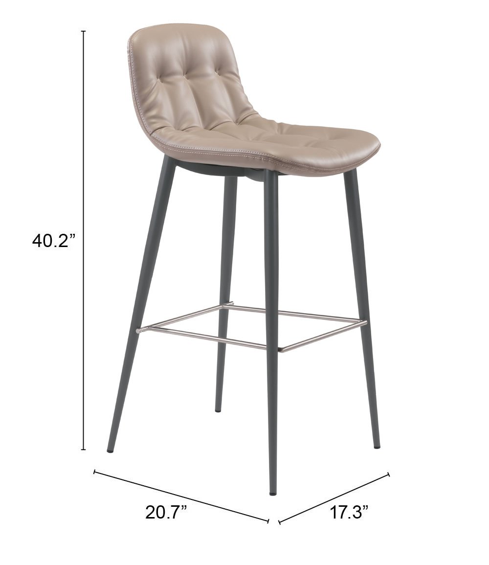 Tangiers Barstool (Set of 2) Taupe - Image 7